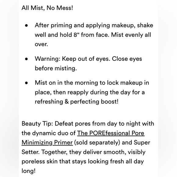 Benefit The Porefessional Super Setter Makeup Spray Travel Mini - Picture 7 of 8